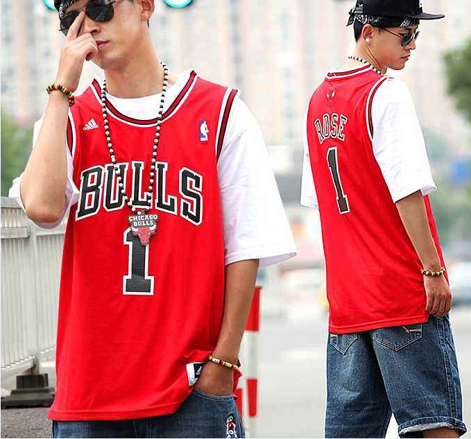 Men NBA Chicago Bulls 1 Rose red Game Nike Jerseys